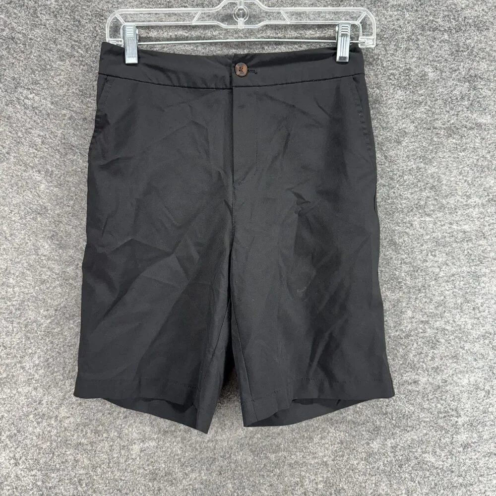 Tommy Bahama Shorts Men 28 Black Mid Rise Elastic Waist Golf Bermuda Pockets